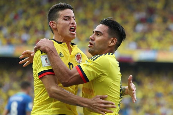 Falcao y James lideran preselección de 35 jugadores de Colombia