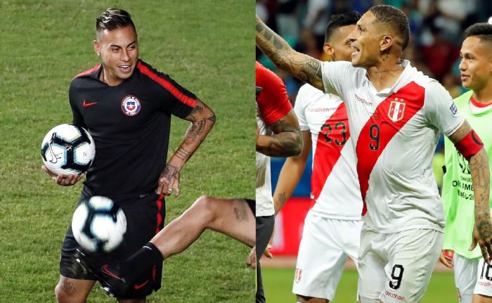 Vargas y Guerrero, duelo del gol en el Chile vs Perú de semifinales