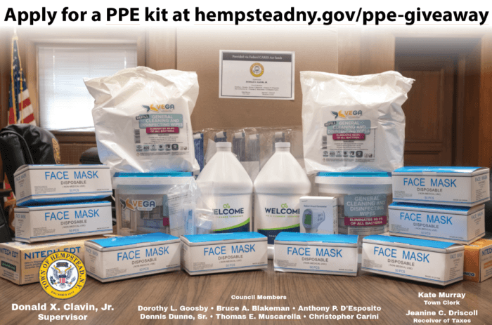 Disponibles 6,000 kits de PPE para pequeñas empresas en el Town de Hempstead