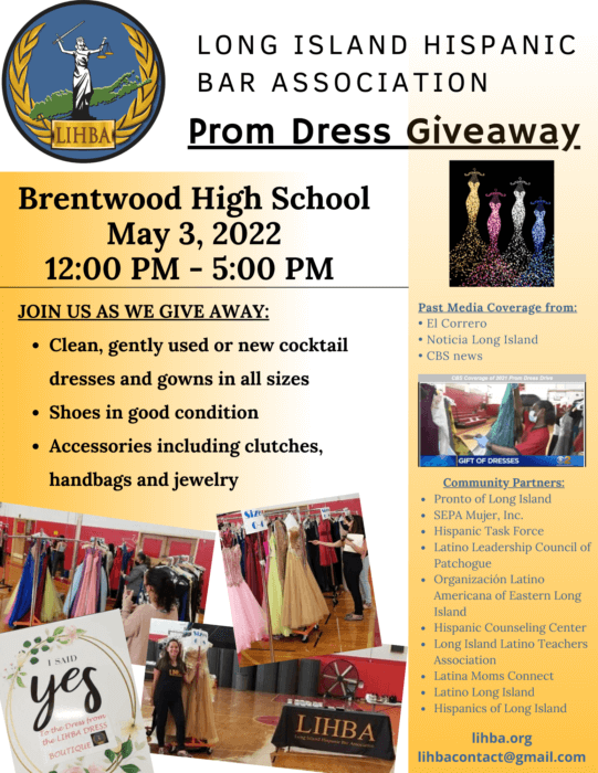 Abogados hispanos de LIHBA regalarán vestidos de graduación a estudiantes en Brentwood
