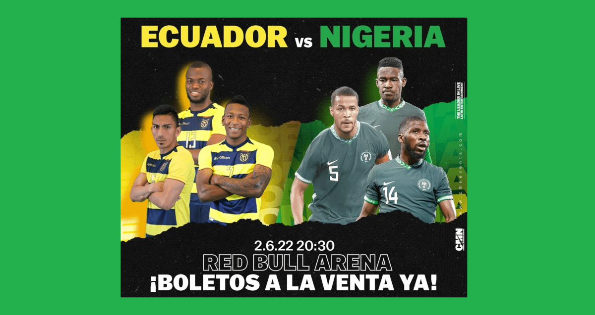 Boletos para partidos de Ecuador contra Nigeria en New Jersey y frente a Mali en Connecticut